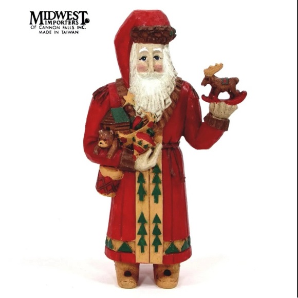 Midwest of Cannon Falls WOODLAND SANTA 7.5" Figurine Father Christmas Folk Art - Picture 1 of 5